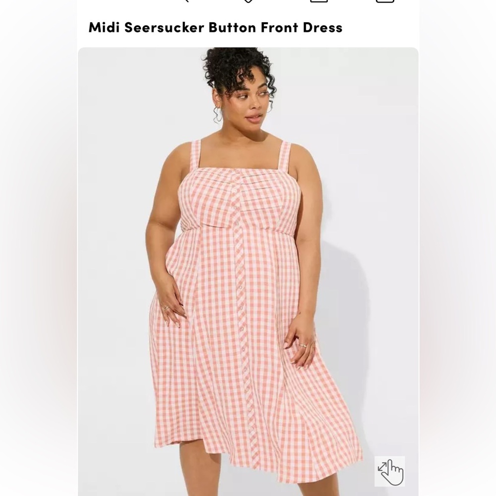 Torrid Midi Seersucker Button Front Dress
